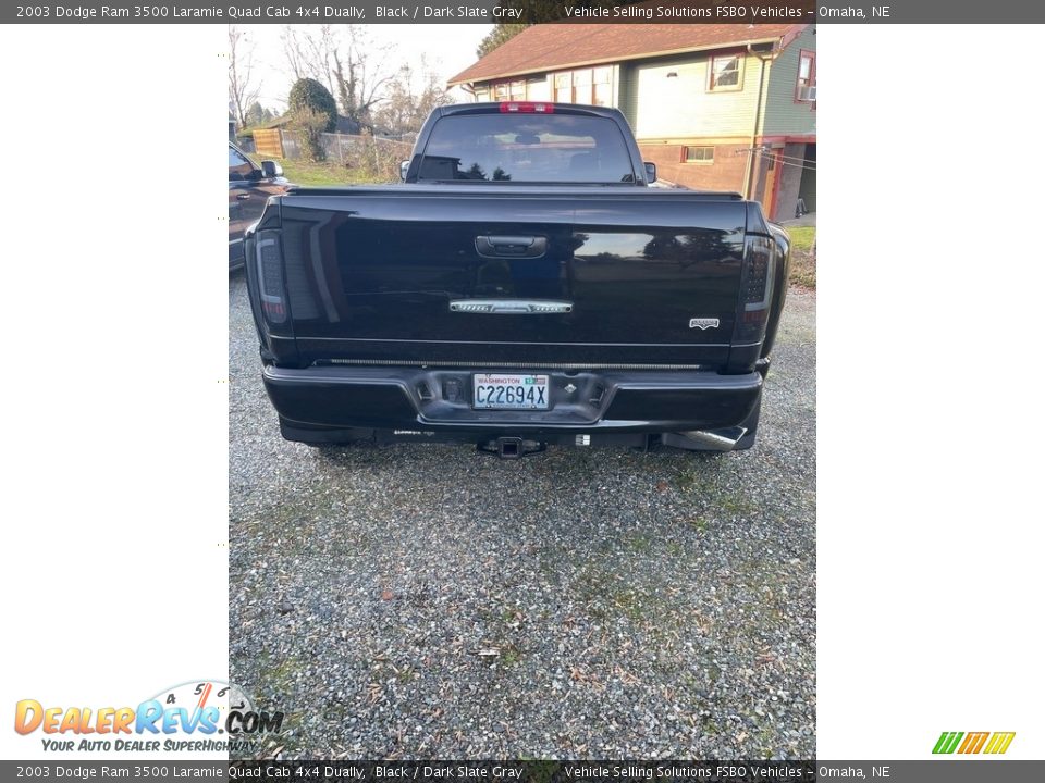 2003 Dodge Ram 3500 Laramie Quad Cab 4x4 Dually Black / Dark Slate Gray Photo #3