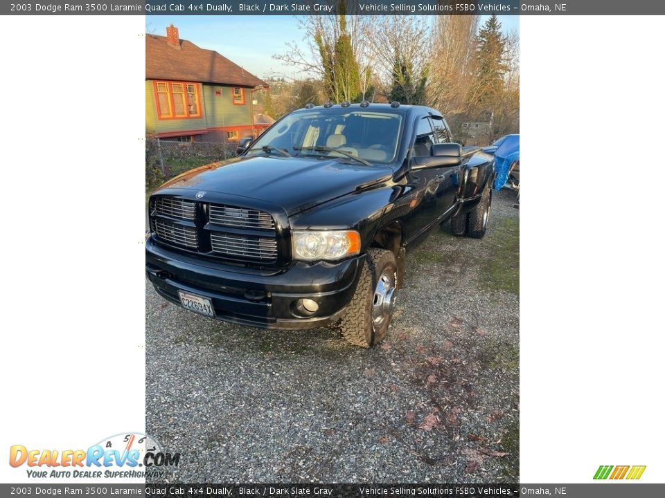 2003 Dodge Ram 3500 Laramie Quad Cab 4x4 Dually Black / Dark Slate Gray Photo #12