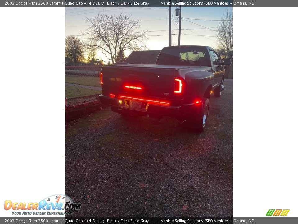 2003 Dodge Ram 3500 Laramie Quad Cab 4x4 Dually Black / Dark Slate Gray Photo #13