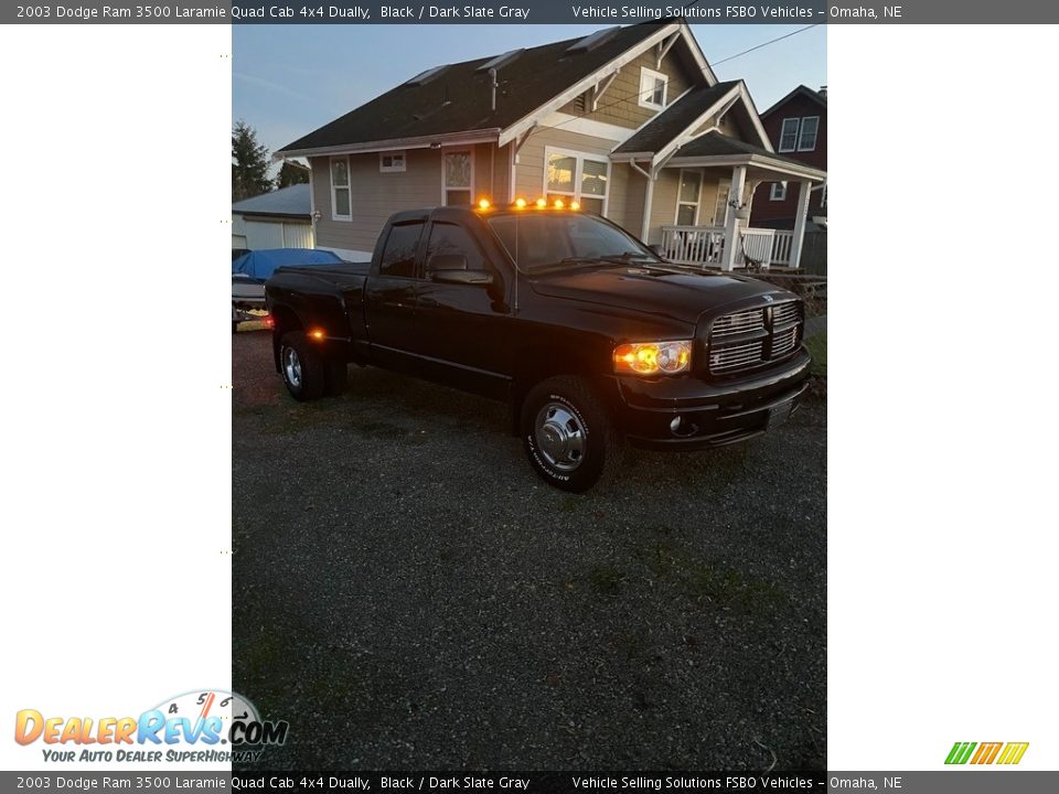 2003 Dodge Ram 3500 Laramie Quad Cab 4x4 Dually Black / Dark Slate Gray Photo #14