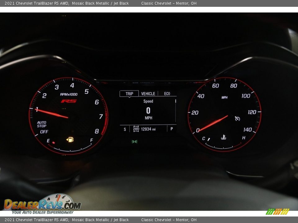 2021 Chevrolet TrailBlazer RS AWD Mosaic Black Metallic / Jet Black Photo #8