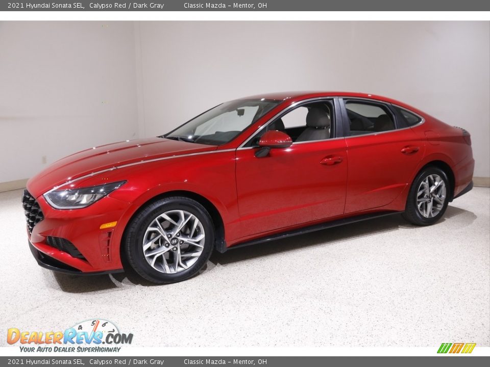 2021 Hyundai Sonata SEL Calypso Red / Dark Gray Photo #3