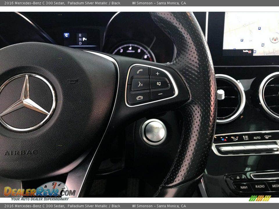 2016 Mercedes-Benz C 300 Sedan Palladium Silver Metallic / Black Photo #16