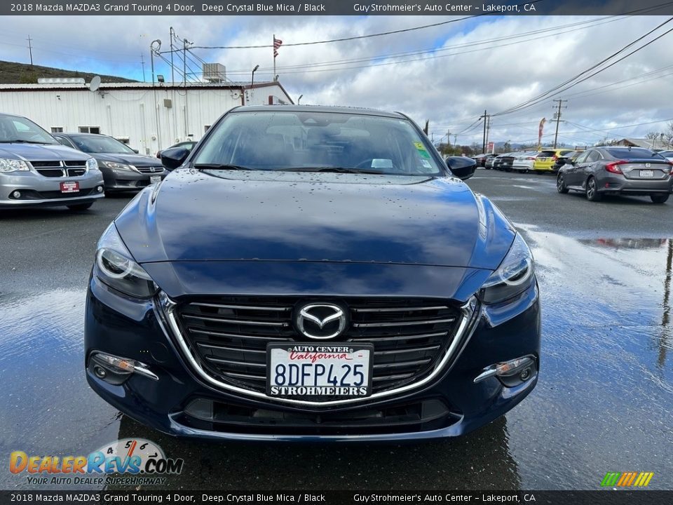2018 Mazda MAZDA3 Grand Touring 4 Door Deep Crystal Blue Mica / Black Photo #2