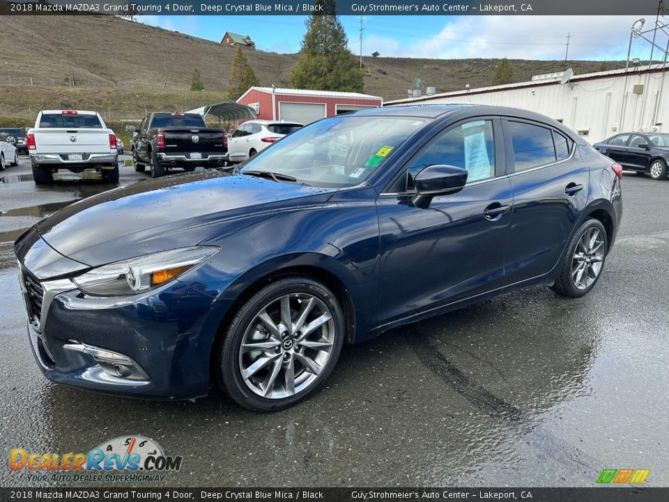 2018 Mazda MAZDA3 Grand Touring 4 Door Deep Crystal Blue Mica / Black Photo #3