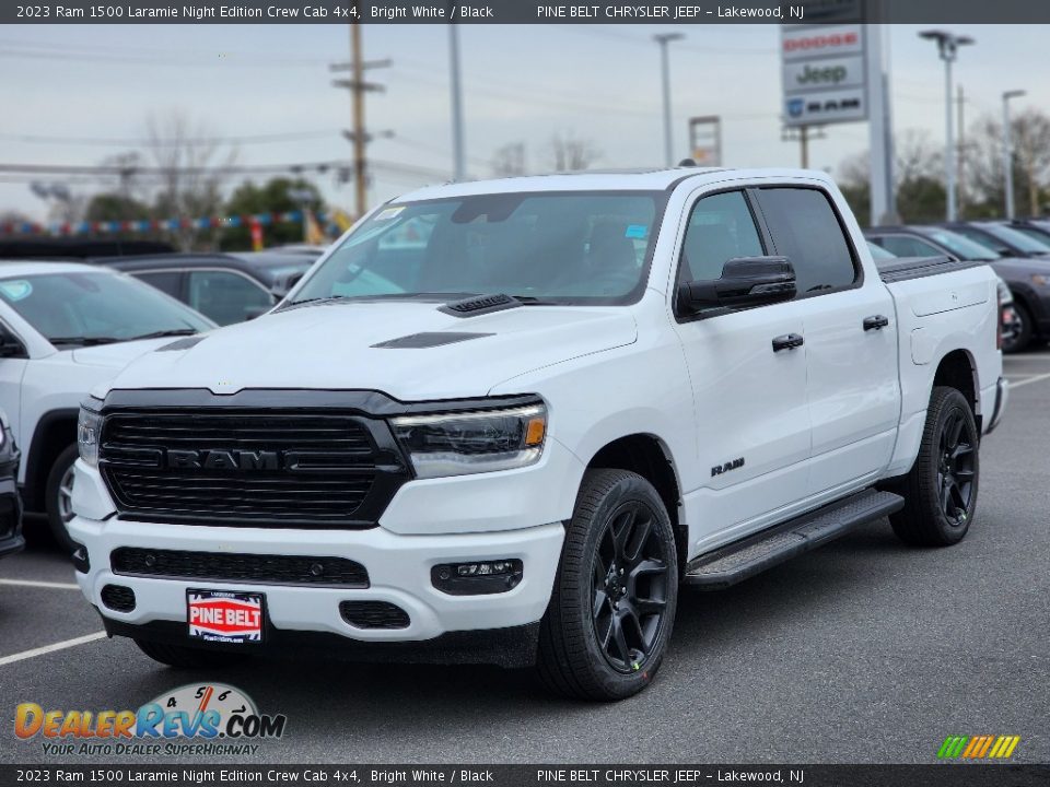 2023 Ram 1500 Laramie Night Edition Crew Cab 4x4 Bright White / Black Photo #1