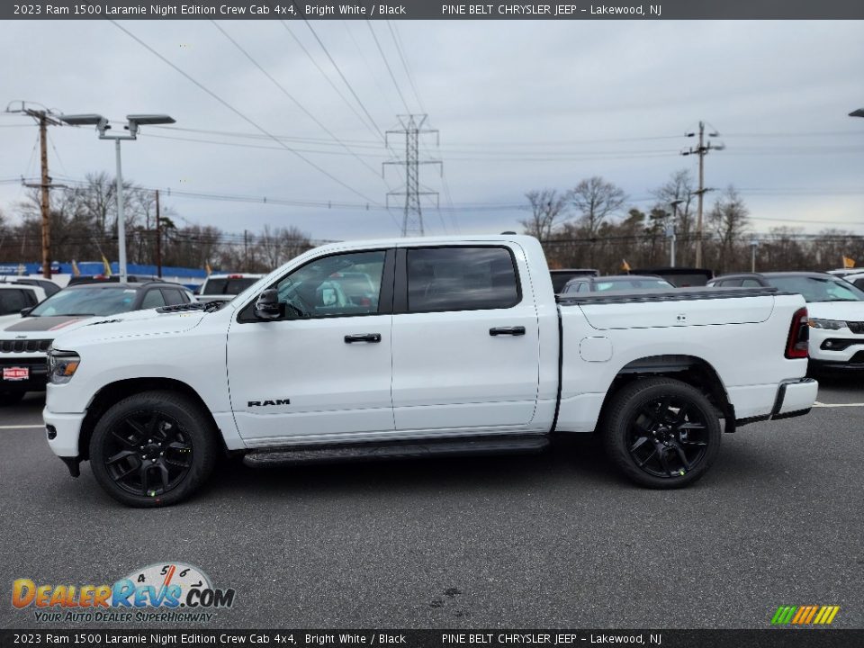 2023 Ram 1500 Laramie Night Edition Crew Cab 4x4 Bright White / Black Photo #3