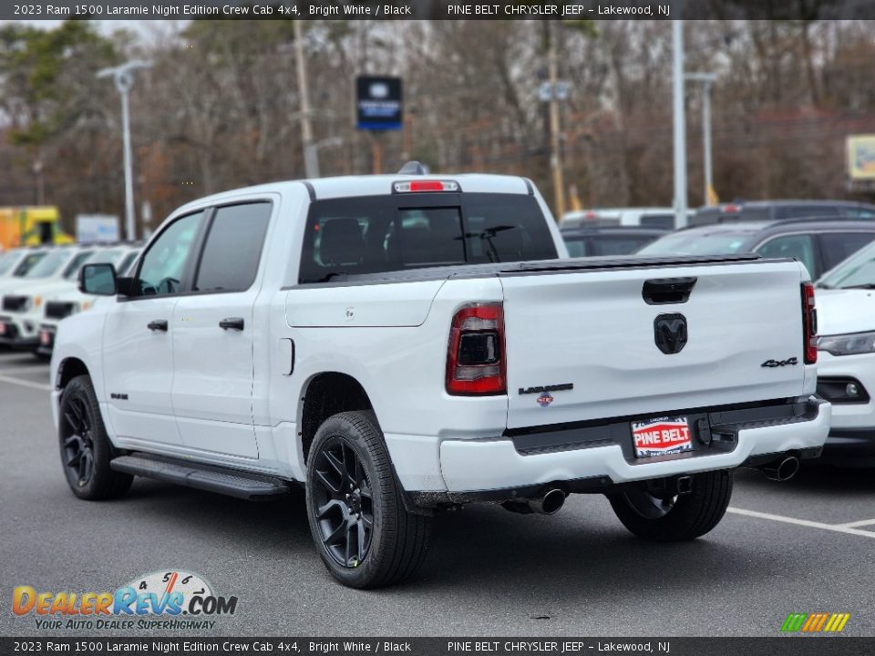 2023 Ram 1500 Laramie Night Edition Crew Cab 4x4 Bright White / Black Photo #4