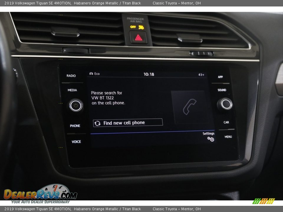 2019 Volkswagen Tiguan SE 4MOTION Habanero Orange Metallic / Titan Black Photo #10