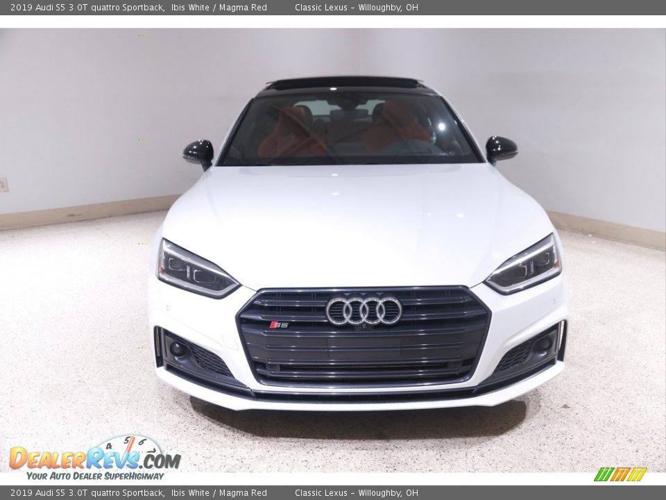 2019 Audi S5 3.0T quattro Sportback Ibis White / Magma Red Photo #2