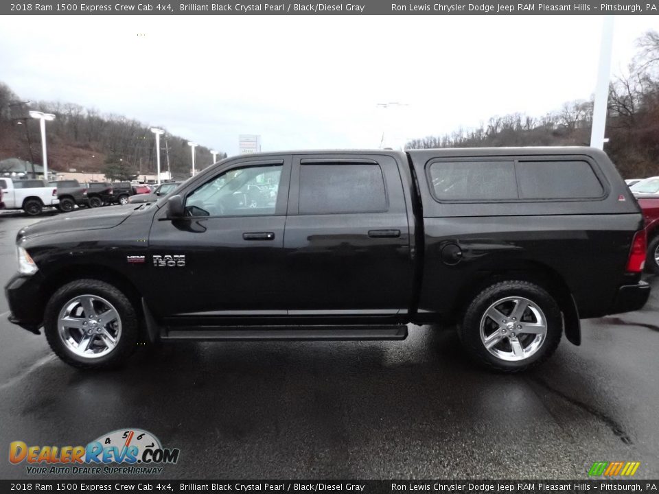 2018 Ram 1500 Express Crew Cab 4x4 Brilliant Black Crystal Pearl / Black/Diesel Gray Photo #2