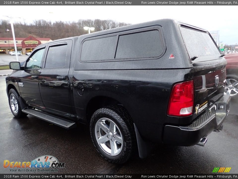 2018 Ram 1500 Express Crew Cab 4x4 Brilliant Black Crystal Pearl / Black/Diesel Gray Photo #3