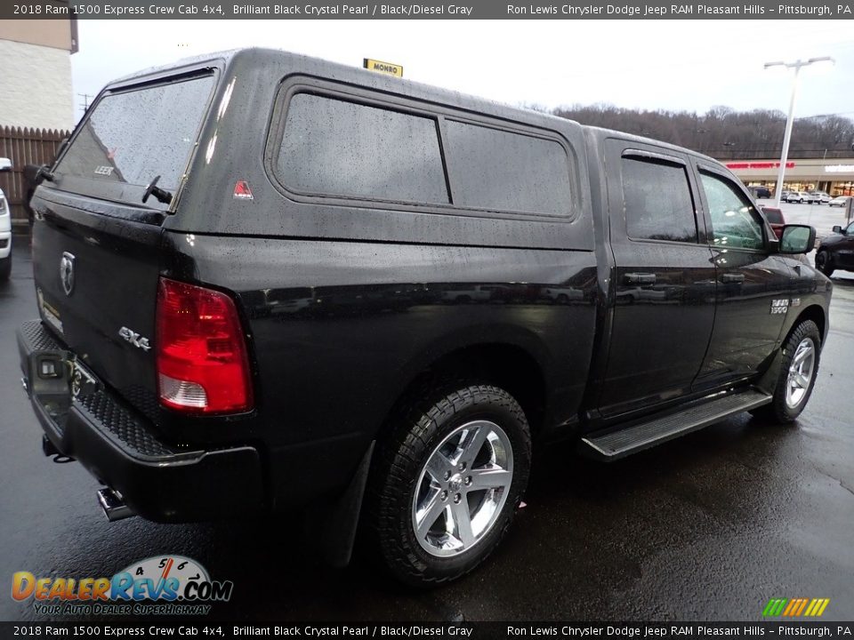 2018 Ram 1500 Express Crew Cab 4x4 Brilliant Black Crystal Pearl / Black/Diesel Gray Photo #6