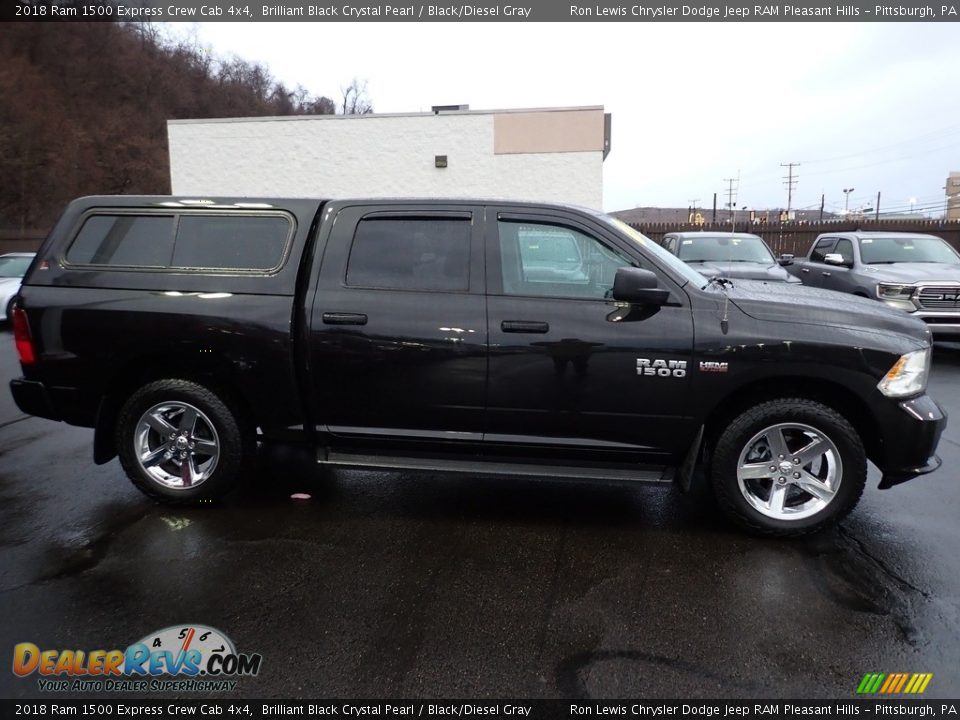 2018 Ram 1500 Express Crew Cab 4x4 Brilliant Black Crystal Pearl / Black/Diesel Gray Photo #7