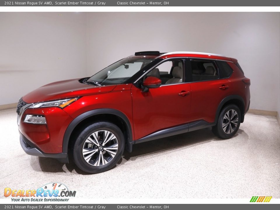 2021 Nissan Rogue SV AWD Scarlet Ember Tintcoat / Gray Photo #3