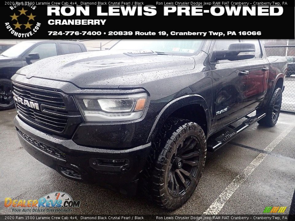 2020 Ram 1500 Laramie Crew Cab 4x4 Diamond Black Crystal Pearl / Black Photo #1