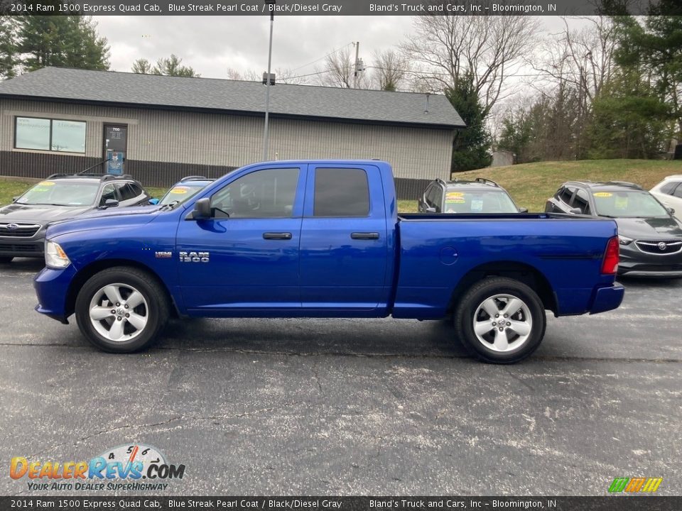 2014 Ram 1500 Express Quad Cab Blue Streak Pearl Coat / Black/Diesel Gray Photo #1