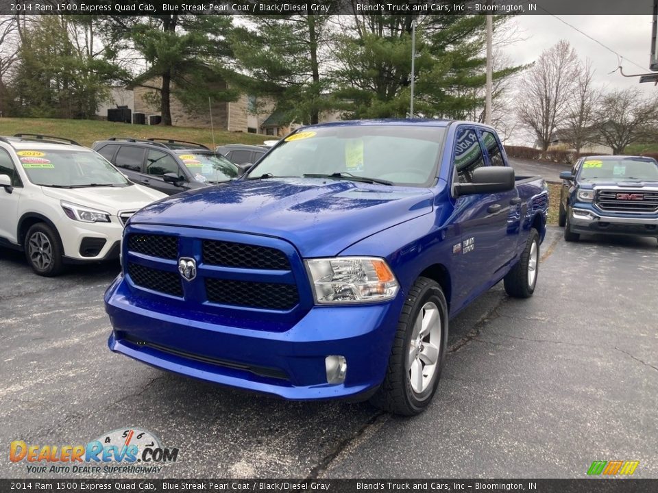 2014 Ram 1500 Express Quad Cab Blue Streak Pearl Coat / Black/Diesel Gray Photo #2