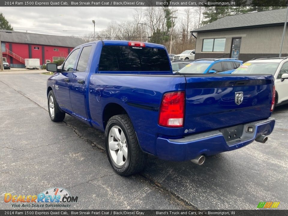 2014 Ram 1500 Express Quad Cab Blue Streak Pearl Coat / Black/Diesel Gray Photo #3