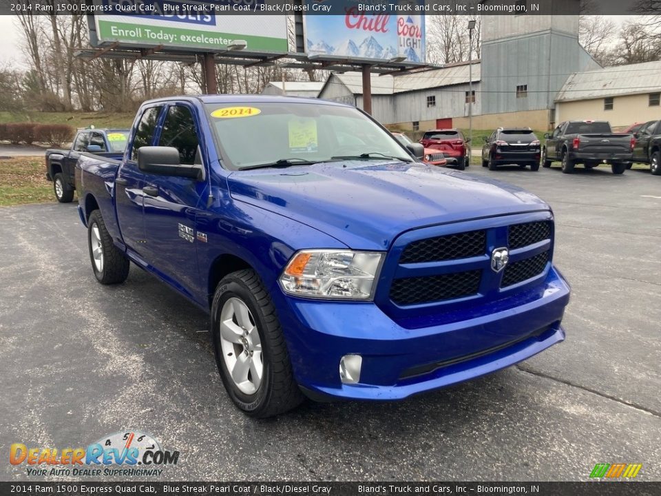 2014 Ram 1500 Express Quad Cab Blue Streak Pearl Coat / Black/Diesel Gray Photo #6