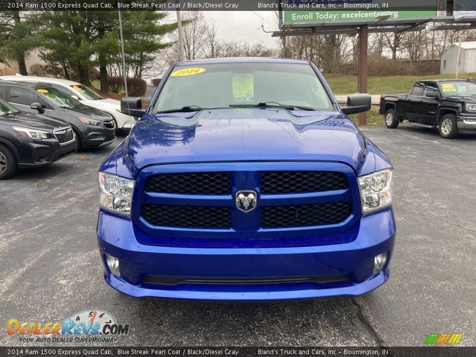 2014 Ram 1500 Express Quad Cab Blue Streak Pearl Coat / Black/Diesel Gray Photo #7