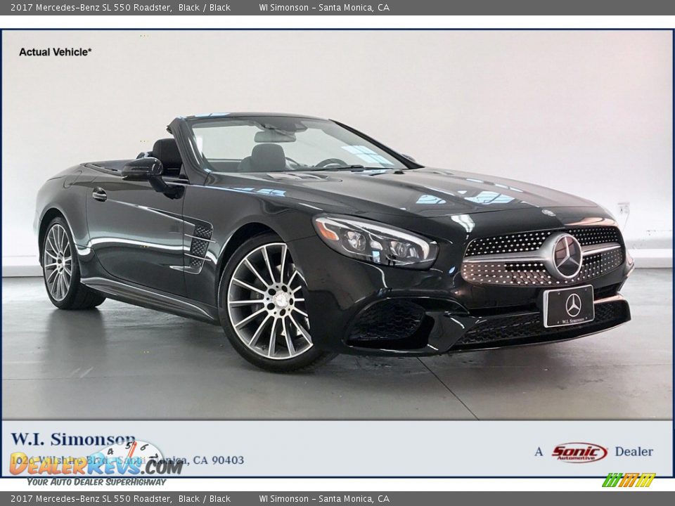 2017 Mercedes-Benz SL 550 Roadster Black / Black Photo #1