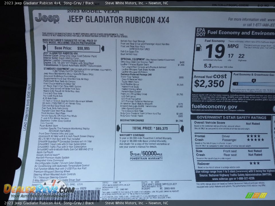 2023 Jeep Gladiator Rubicon 4x4 Sting-Gray / Black Photo #30