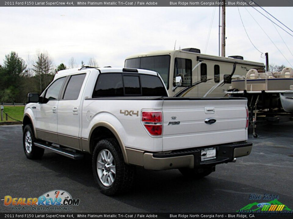 2011 Ford F150 Lariat SuperCrew 4x4 White Platinum Metallic Tri-Coat / Pale Adobe Photo #3