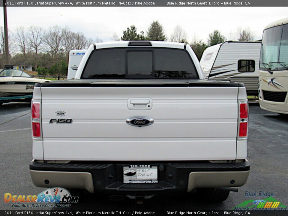 2011 Ford F150 Lariat SuperCrew 4x4 White Platinum Metallic Tri-Coat / Pale Adobe Photo #4