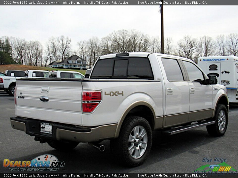 2011 Ford F150 Lariat SuperCrew 4x4 White Platinum Metallic Tri-Coat / Pale Adobe Photo #5