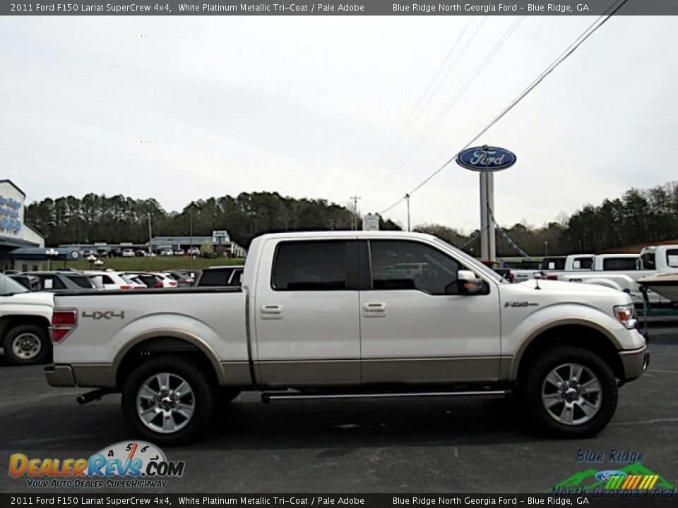 2011 Ford F150 Lariat SuperCrew 4x4 White Platinum Metallic Tri-Coat / Pale Adobe Photo #6