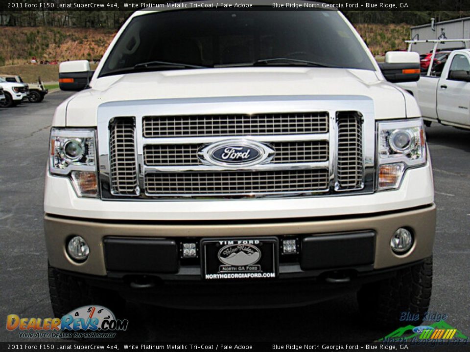 2011 Ford F150 Lariat SuperCrew 4x4 White Platinum Metallic Tri-Coat / Pale Adobe Photo #8