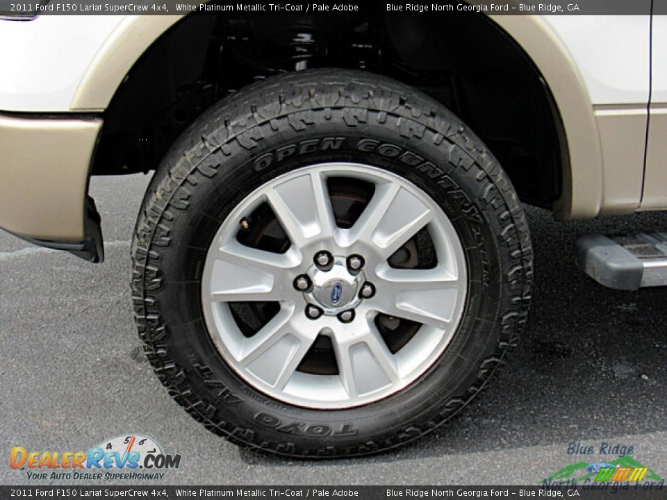 2011 Ford F150 Lariat SuperCrew 4x4 White Platinum Metallic Tri-Coat / Pale Adobe Photo #9