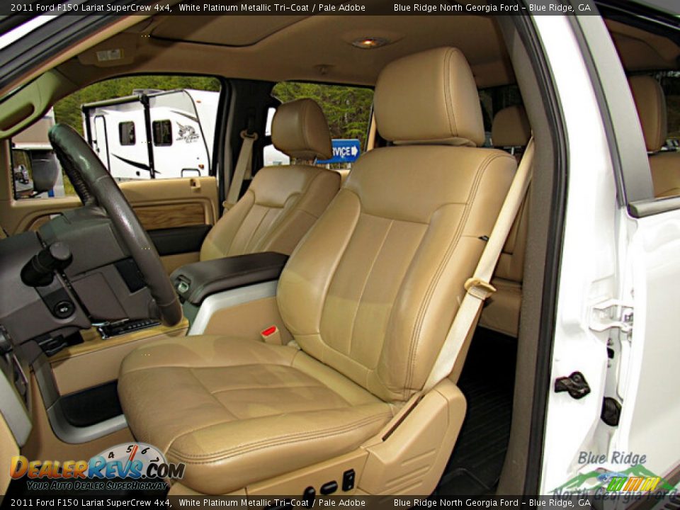 2011 Ford F150 Lariat SuperCrew 4x4 White Platinum Metallic Tri-Coat / Pale Adobe Photo #11