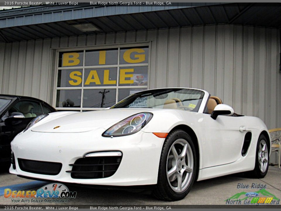 2016 Porsche Boxster White / Luxor Beige Photo #1