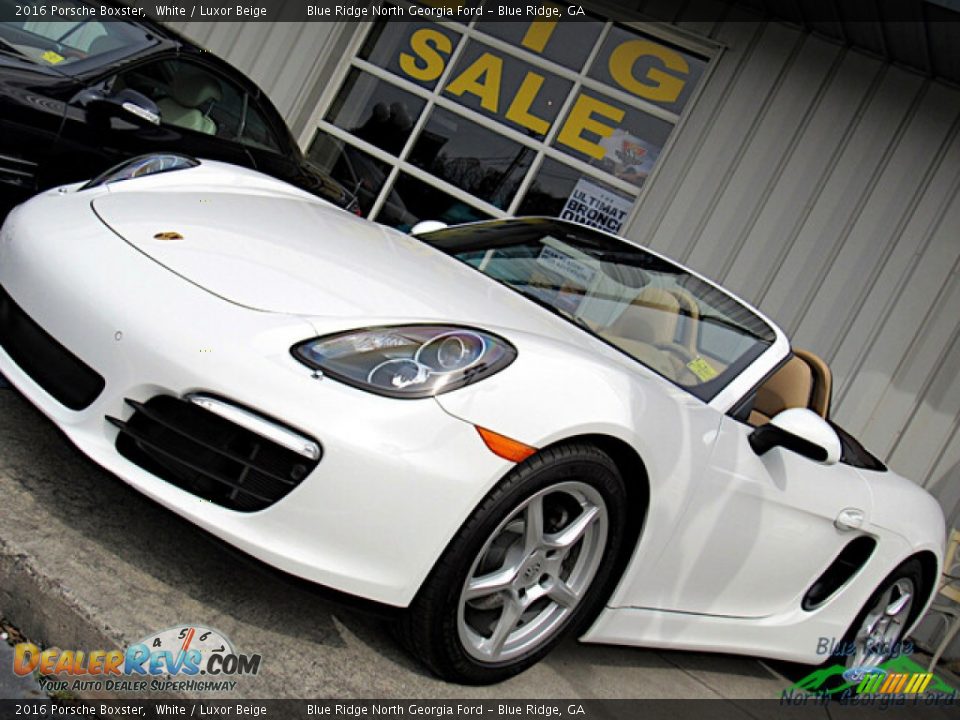 2016 Porsche Boxster White / Luxor Beige Photo #28