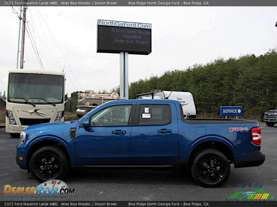2023 Ford Maverick Lariat AWD Atlas Blue Metallic / Desert Brown Photo #2