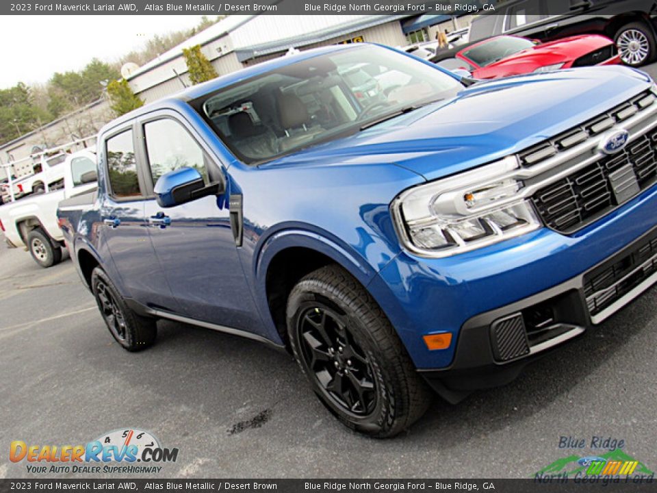 2023 Ford Maverick Lariat AWD Atlas Blue Metallic / Desert Brown Photo #28