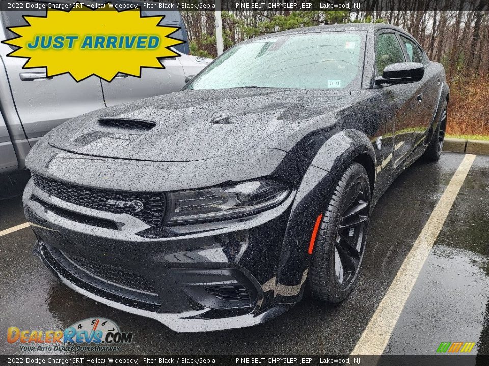 2022 Dodge Charger SRT Hellcat Widebody Pitch Black / Black/Sepia Photo #1