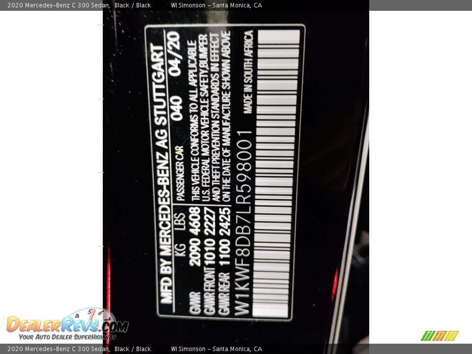 2020 Mercedes-Benz C 300 Sedan Black / Black Photo #33