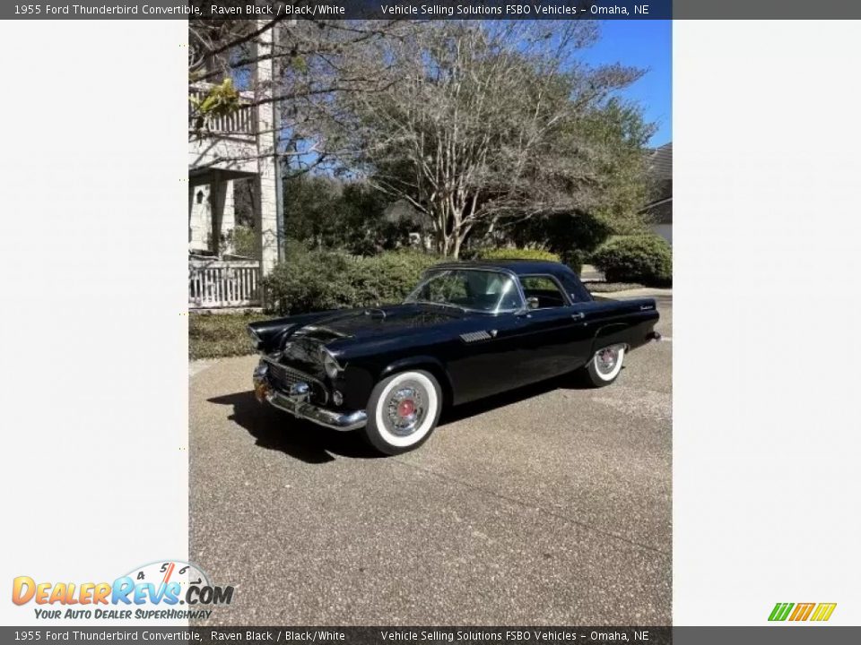 1955 Ford Thunderbird Convertible Raven Black / Black/White Photo #1