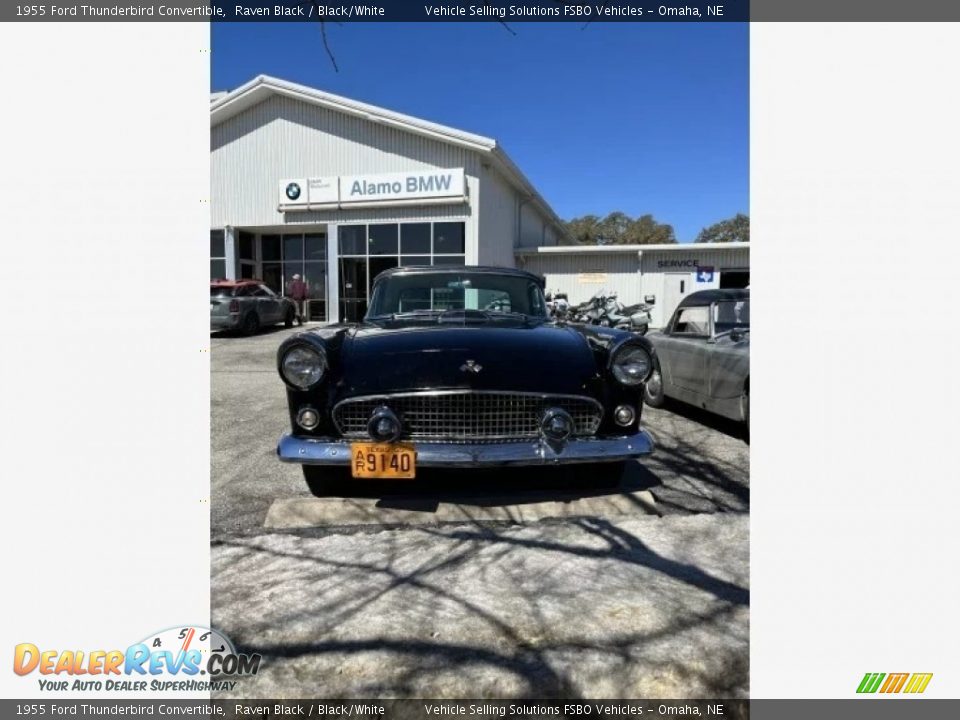 1955 Ford Thunderbird Convertible Raven Black / Black/White Photo #8