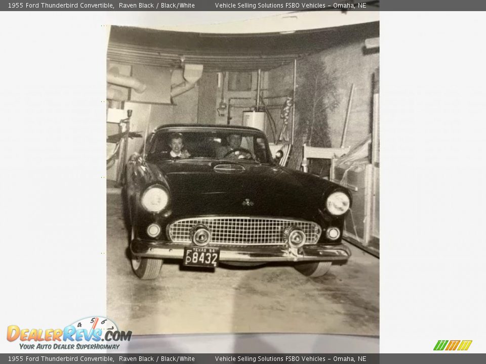 1955 Ford Thunderbird Convertible Raven Black / Black/White Photo #12