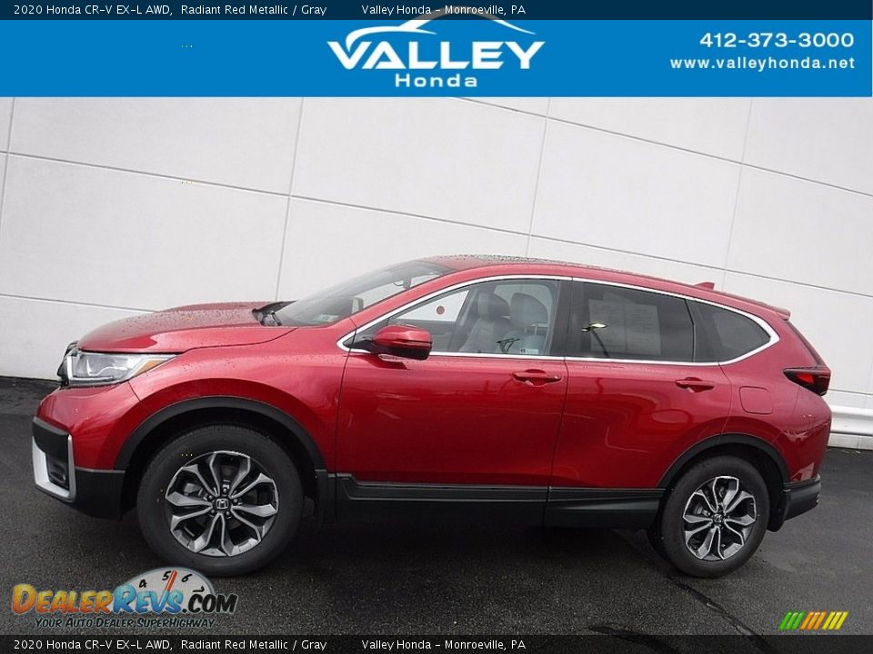 2020 Honda CR-V EX-L AWD Radiant Red Metallic / Gray Photo #2