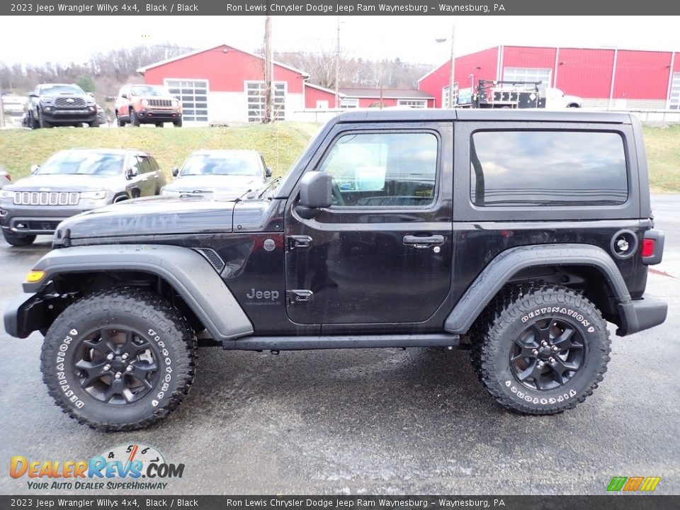 Black 2023 Jeep Wrangler Willys 4x4 Photo #2