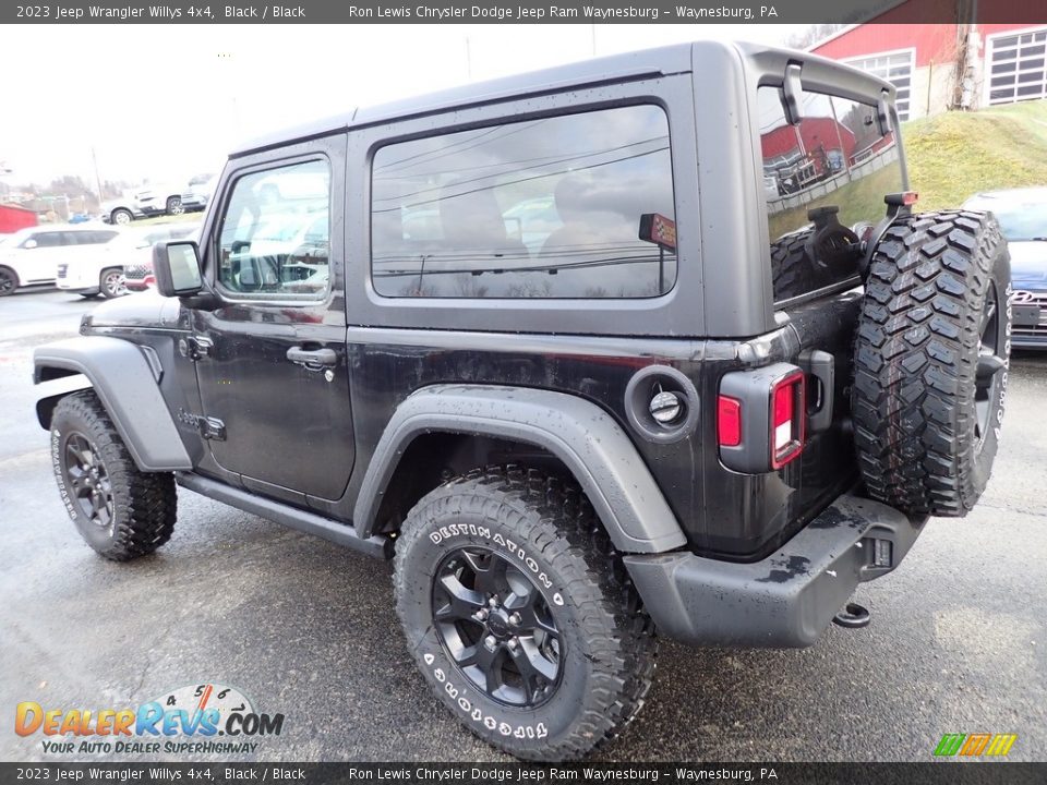 2023 Jeep Wrangler Willys 4x4 Black / Black Photo #3