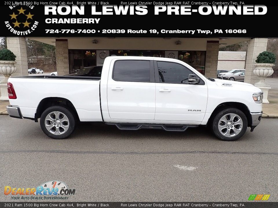 2021 Ram 1500 Big Horn Crew Cab 4x4 Bright White / Black Photo #1