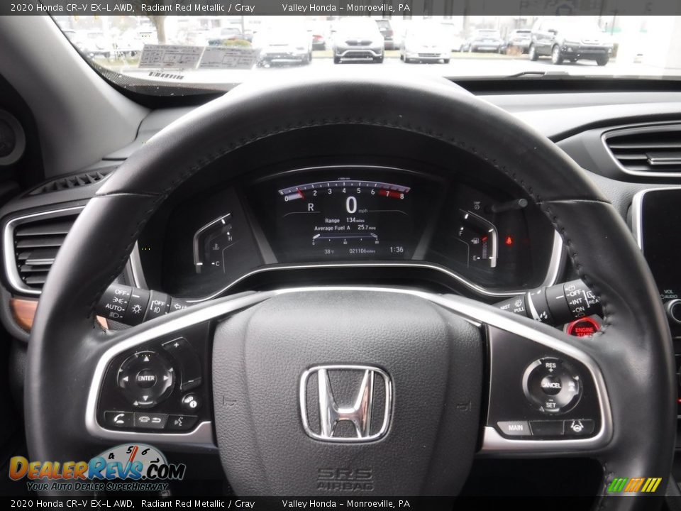 2020 Honda CR-V EX-L AWD Radiant Red Metallic / Gray Photo #28