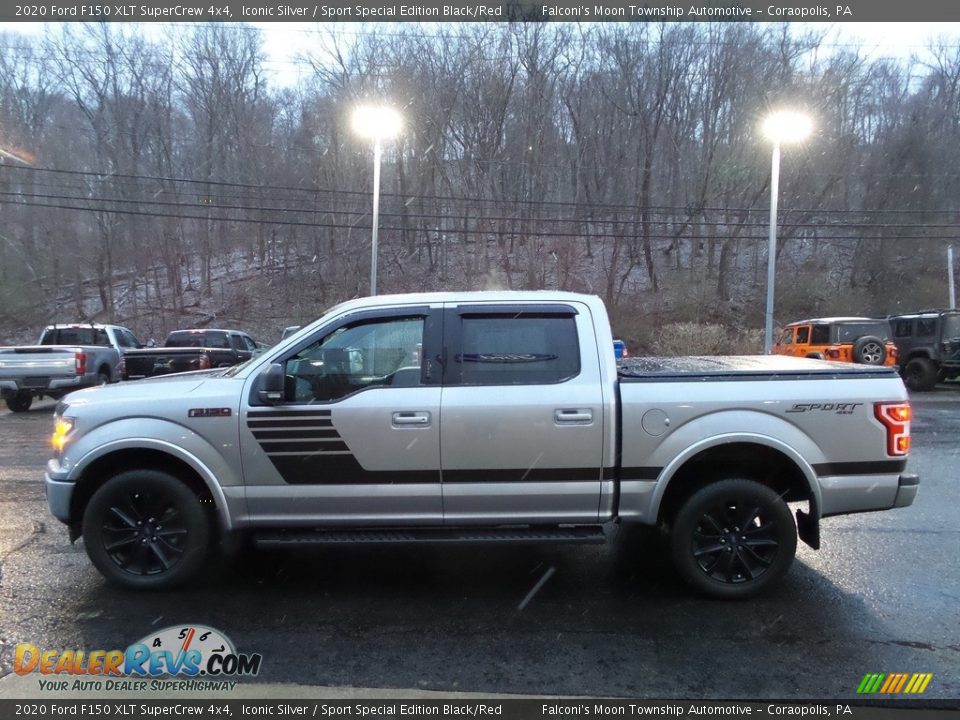 2020 Ford F150 XLT SuperCrew 4x4 Iconic Silver / Sport Special Edition Black/Red Photo #6