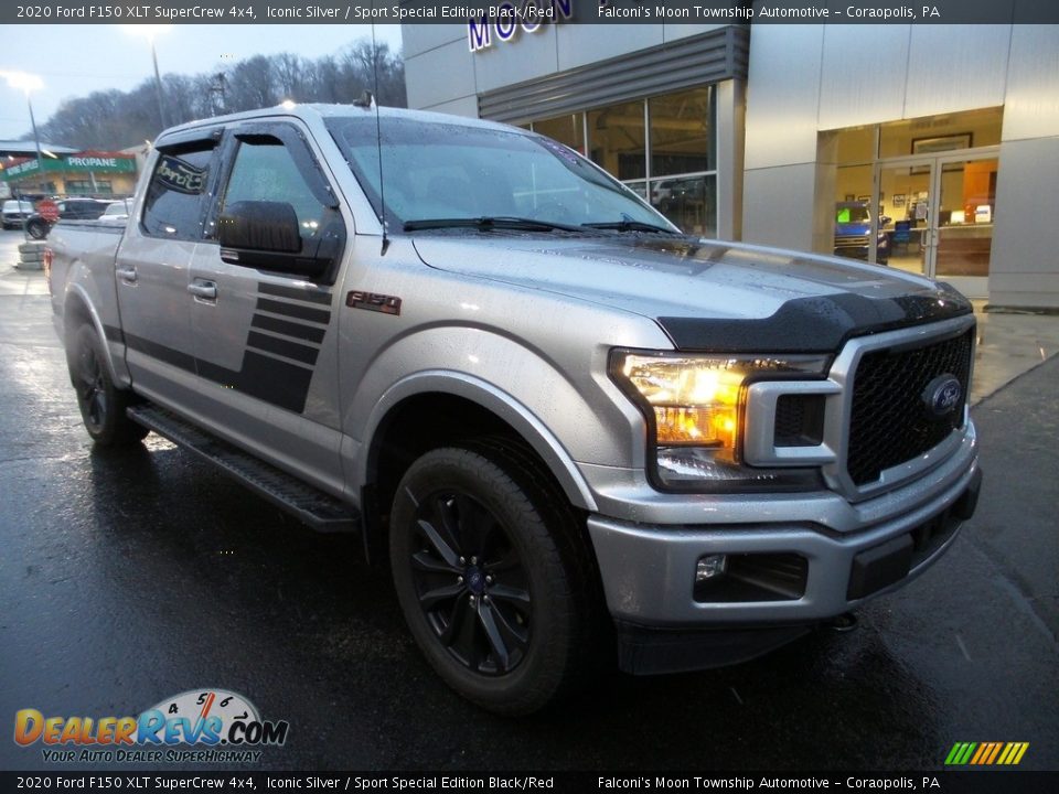 2020 Ford F150 XLT SuperCrew 4x4 Iconic Silver / Sport Special Edition Black/Red Photo #9